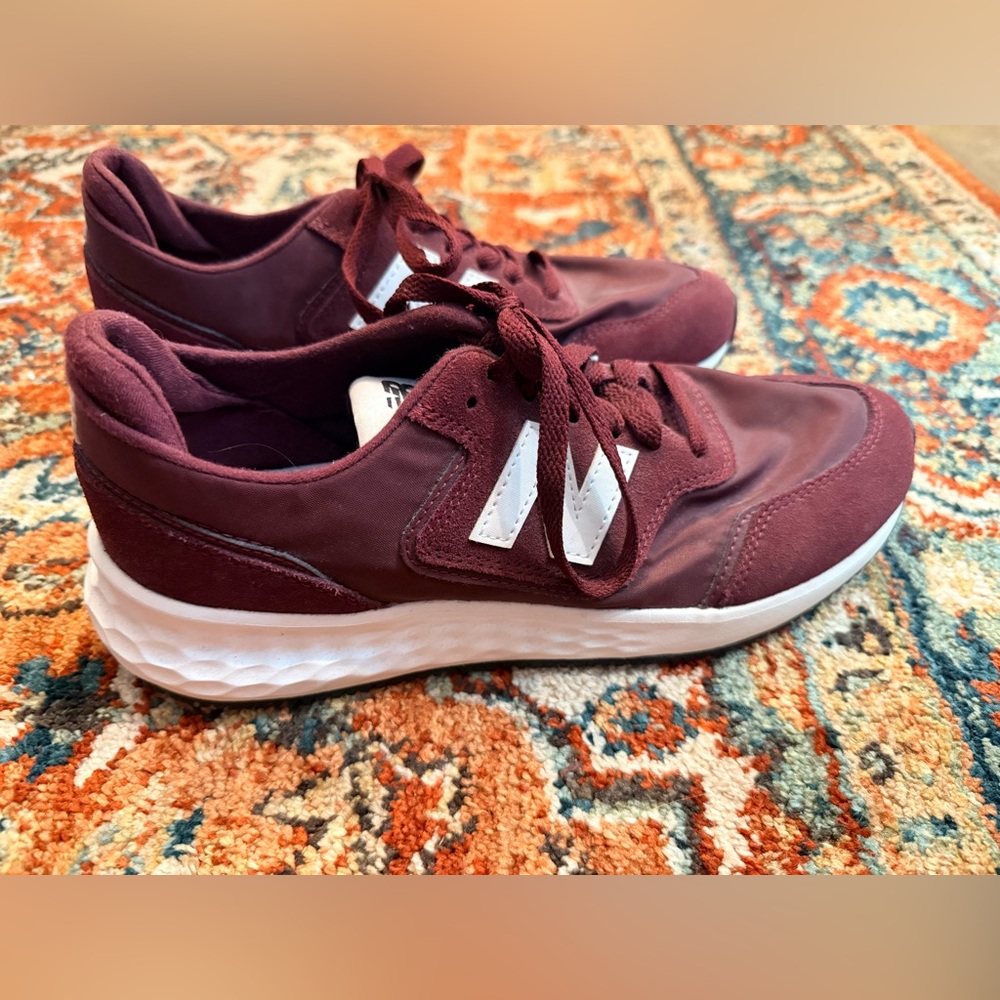 New Balance X70 Maroon Sneakers with White Details